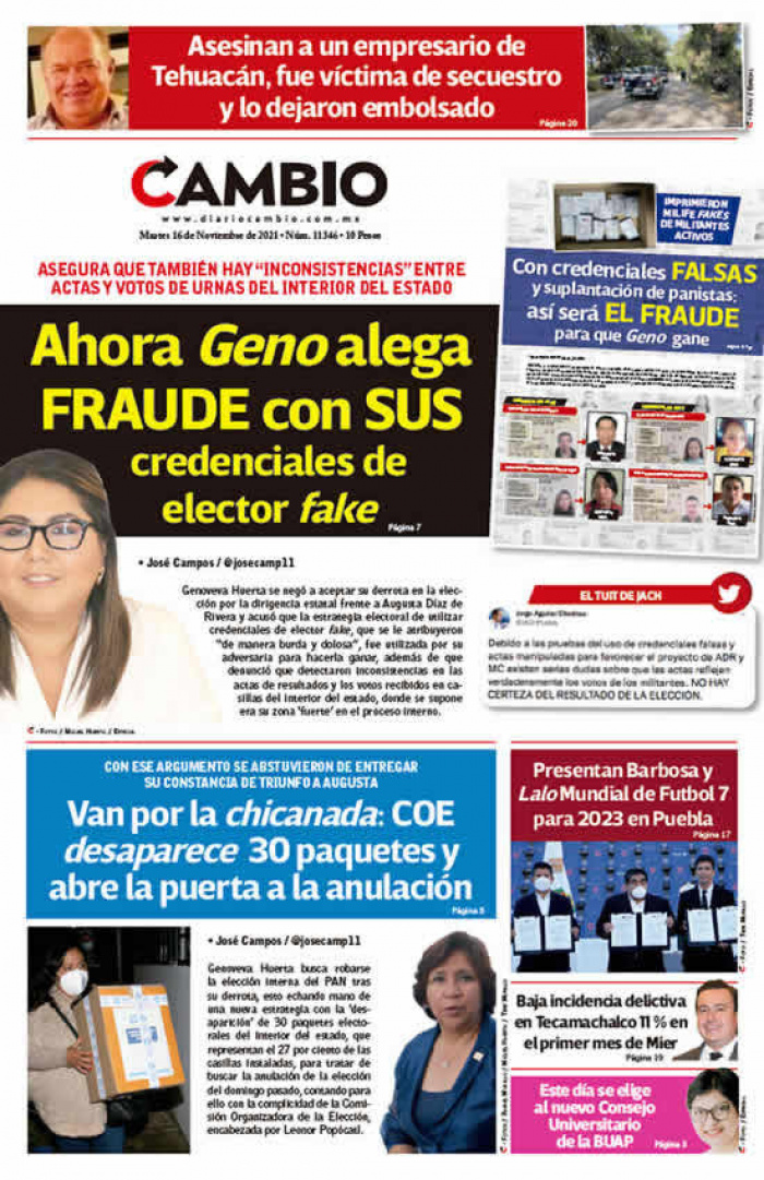 Ahora Geno alega FRAUDE con SUS credenciales de elector fake