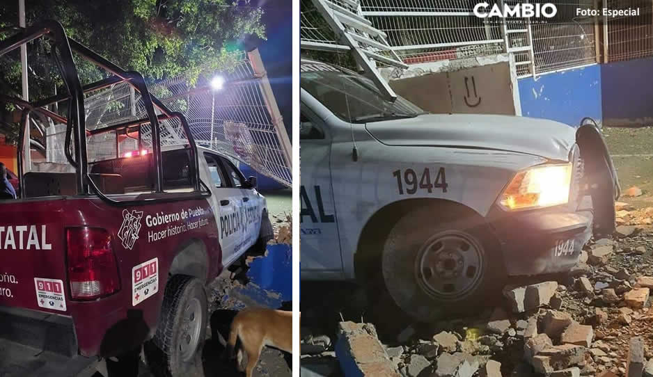 ¡Zambombazo! Patrulla se mete a cancha de fútbol en Tehuacán (FOTOS)