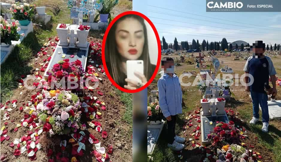 Los huérfanos de Liliana Lozada llevan flores a su tumba en el Día de la Madre