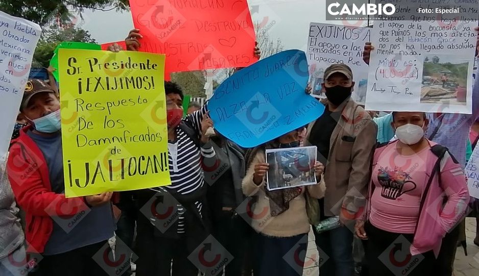 Damnificados de Grace se equivocan de día; esperaban a López Obrador en Huauchinango