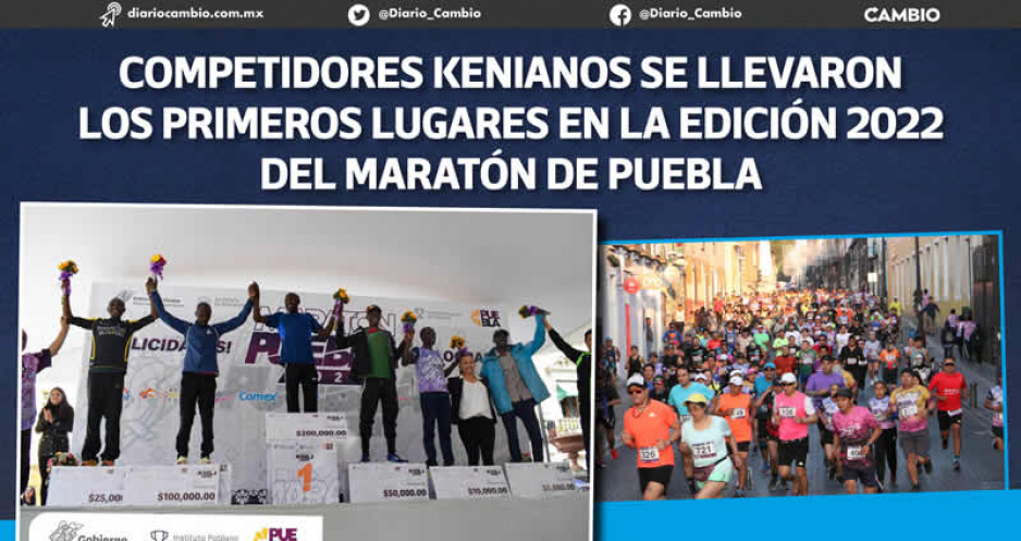 Los kenianos se apoderaron del Maratón de Puebla 2022 (FOTOS Y VIDEO)
