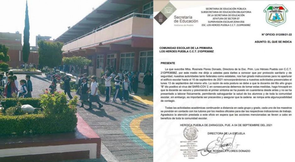 Maestra contagiada en primaria Los Héroes; suspenden clases presenciales hasta el 13 de septiembre