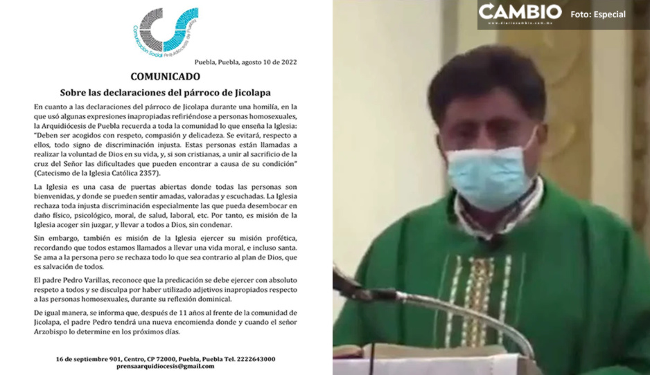 Arquidiócesis remueve a sacerdote de Jicolapa por comentario homofóbico