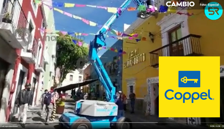 El centro de Puebla se convierte en escenario para grabar comercial de Coppel