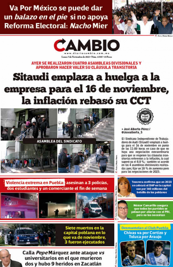 Sitaudi emplaza a huelga a la empresa para el 16 de noviembre, la inflación rebasó su CCT