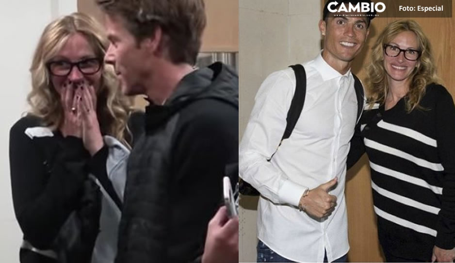 ¡Sonrojada y emocionada! Así fue el día en que Julia Roberts conoció a Cristiano Ronaldo (VIDEO)
