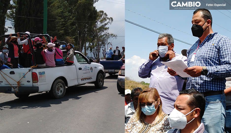 Tras mentadas, empujones y gritos, pobladores liberan el acceso a Teotlalzingo (VIDEO)