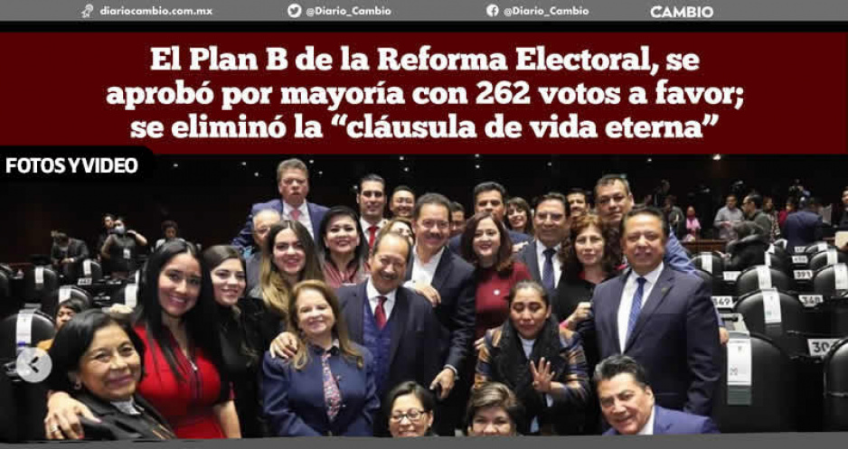 Bancadas de Morena-PT-PVEM en San Lázaro aprueba Plan B, reforma electoral de AMLO
