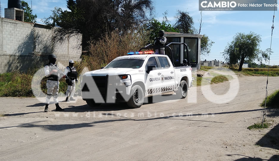 Elementos de la Guardia Nacional y Pemex realizan operativo en comunidad de Texmelucan