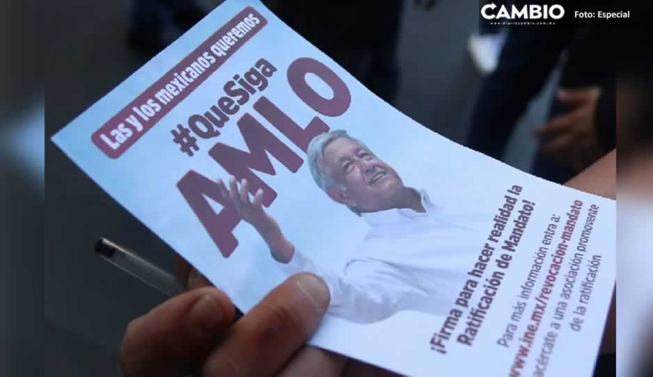 Firmas para consulta de revocación de mandato de AMLO, lejos de la meta en Puebla
