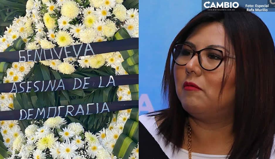Genoveva asesina de la democracia: panistas de Teziutlán ponen corona de flores (VIDEO)