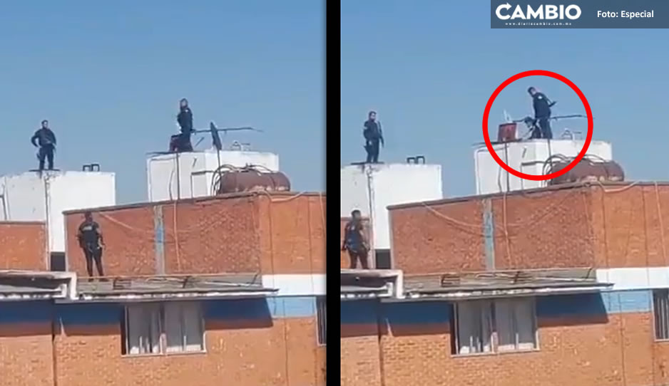 VIDEO: Así capturaron a ladrón escondido en tanque de agua en edificio de San Bartolo