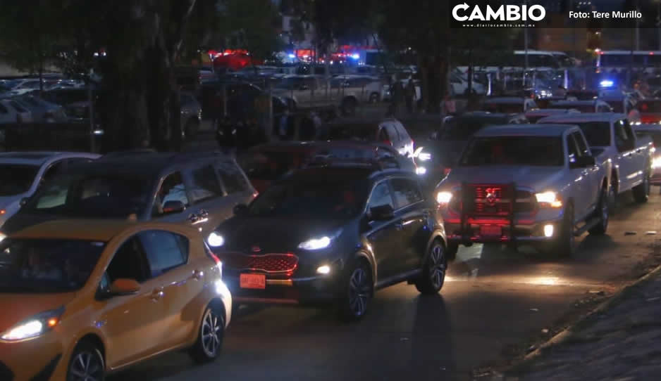 ¡Tráfico de locos! Así se vive el caos vial en Los Fuertes por partido de Puebla vs América, Ángeles Azules (FOTOS Y VIDEOS)