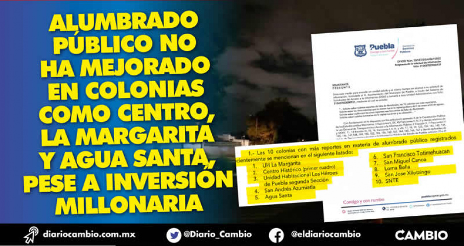 Alumbrado público en la capital sigue siendo deficiente pese a inversión millonaria