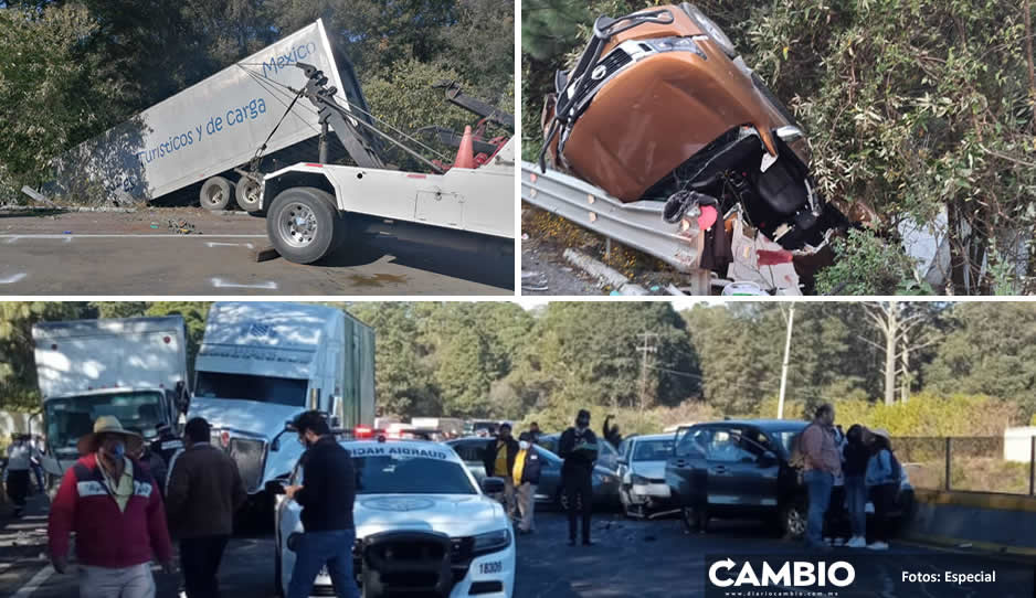 Carambolas, volcaduras y muertos por reducción de carriles en la México-Puebla