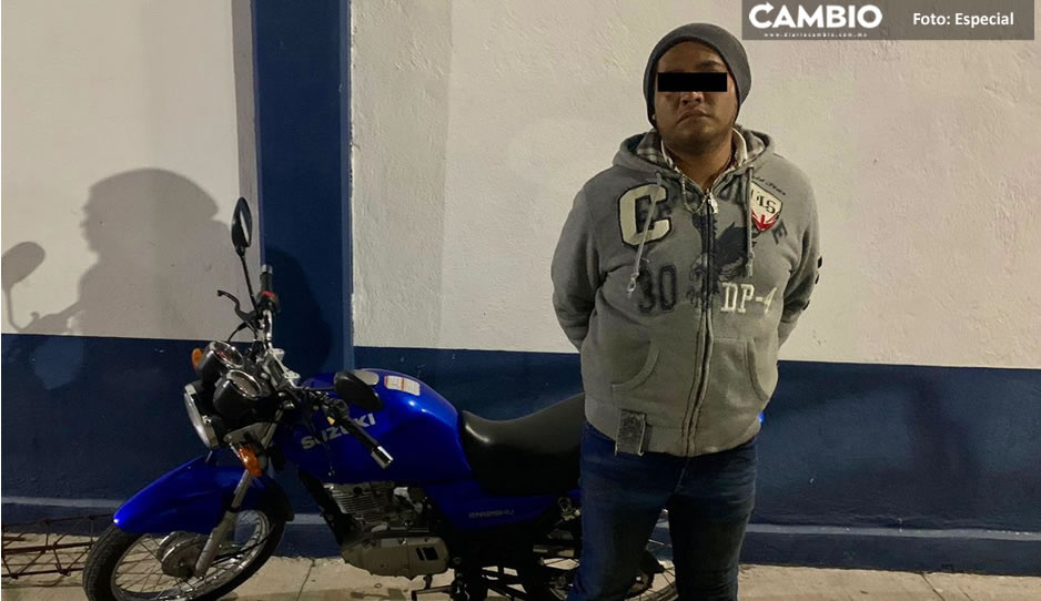  Policía Municipal de Tehuacán detiene a ladrón de motos