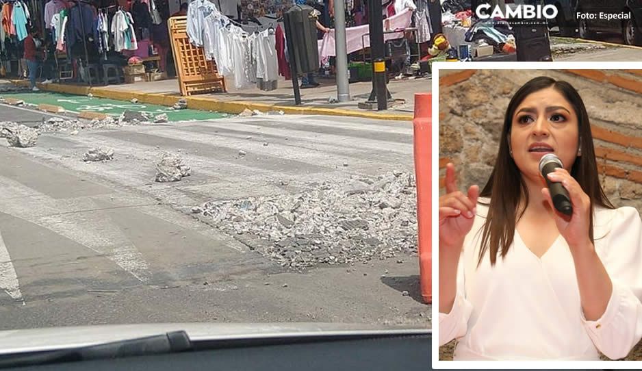 No resistió las lluvias la emblemática rehabilitación de Claudia en el Bulevar Xonaca  (FOTOS)