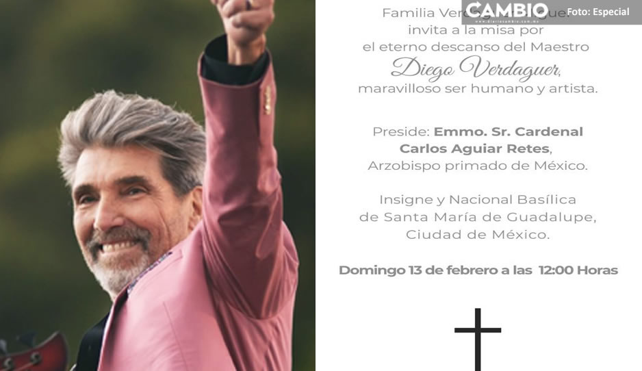 Diego Verdaguer recibirá el último adiós de familia y amigos con misa en la Basílica de Guadalupe