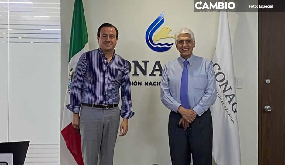 Ignacio Mier Bañuelos ahora se reúne con director de Conagua, busca mejorar el suministro de agua en Tecamachalco