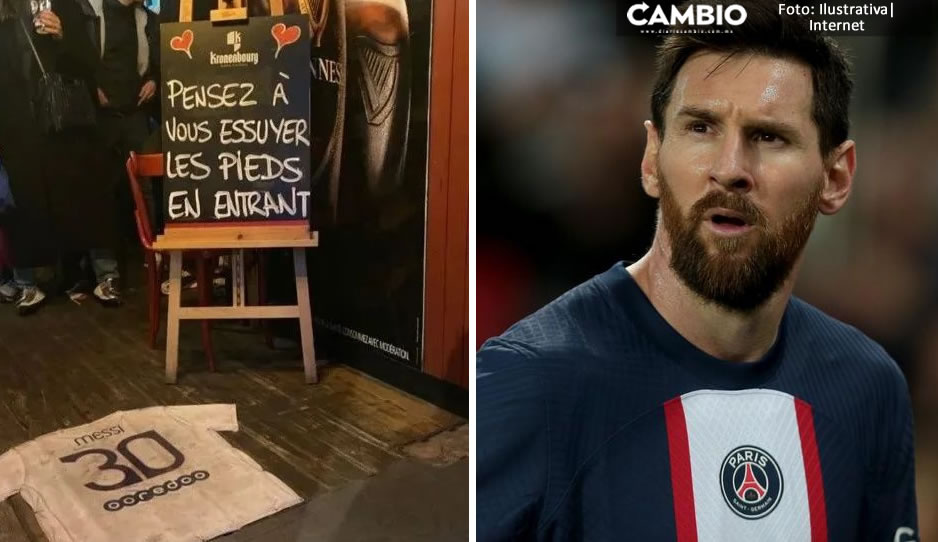 FOTO: ¿Se lo merecía? En Francia utilizan playera de Méssi como jerga en un bar