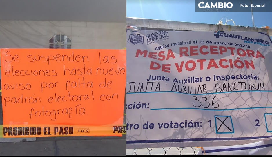 Cancelan elecciones en junta auxiliar de Cuautlancingo; padrón electoral iba sin fotografías