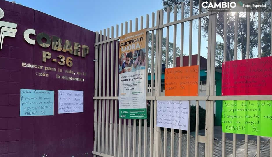 Profesores del Cobaep en Puebla exigen pagos por curso propedéutico que dieron en febrero (FOTOS)