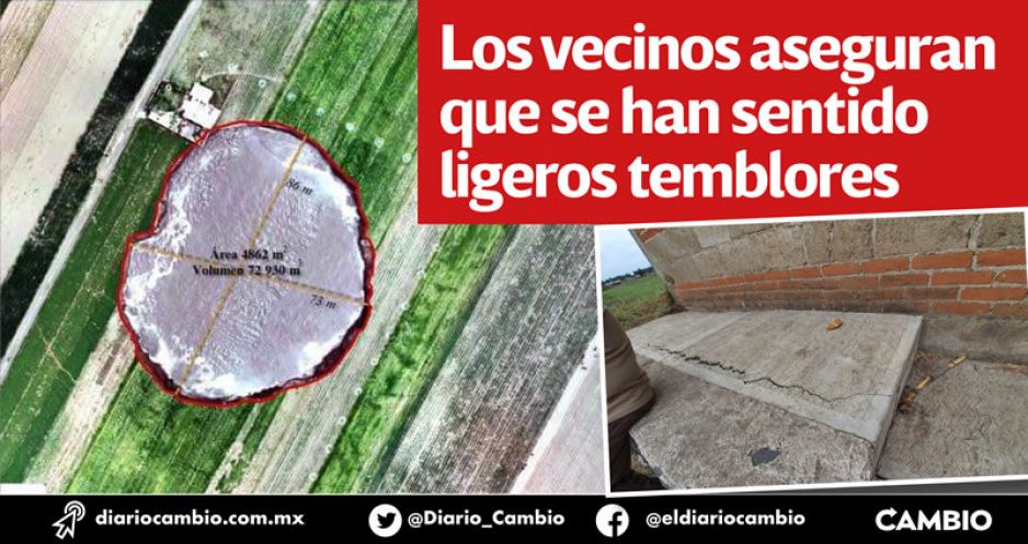 Socavón de Zacatepec ya abarca casi 5 mil m2 y ya genera afectaciones en más viviendas (FOTOS Y VIDEOS)