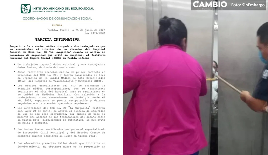 Delegación del IMSS se retracta, ahora reconoce que hubo dos heridos después del desplome del elevador