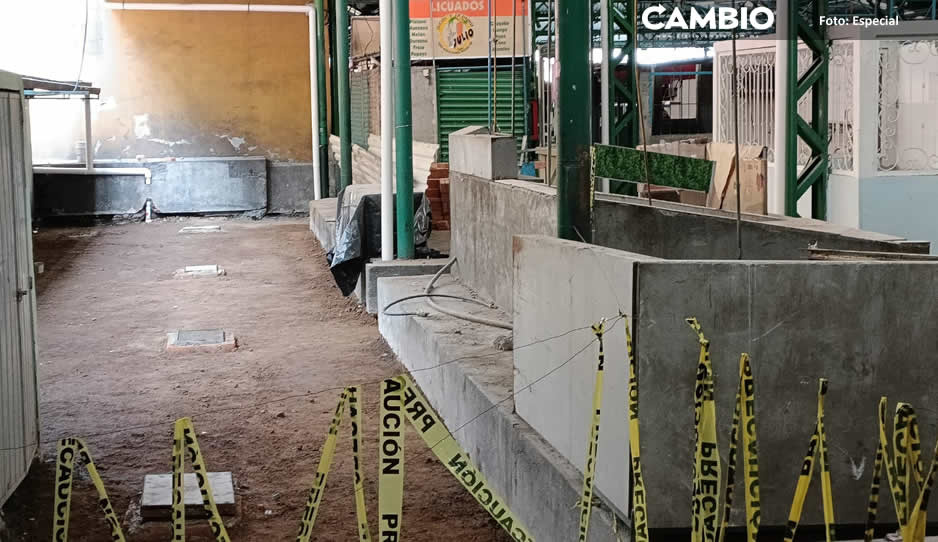 Obras en el mercado Benito Juárez en Atlixco estarán listas para septiembre