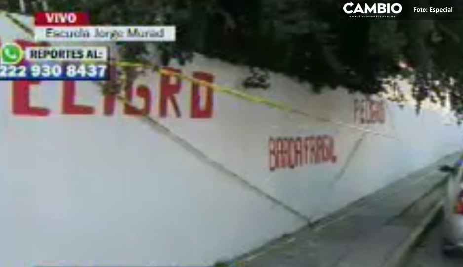 Padres exigen a la escuela Jorge Murad Macluf arregle una barda que está a punto de caerse