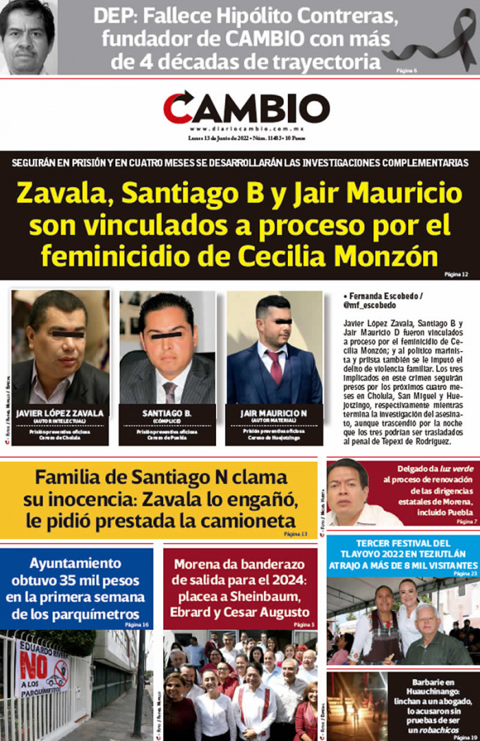 Zavala, Santiago B y Jair Mauricio son vinculados a proceso por el feminicidio de Cecilia Monzón