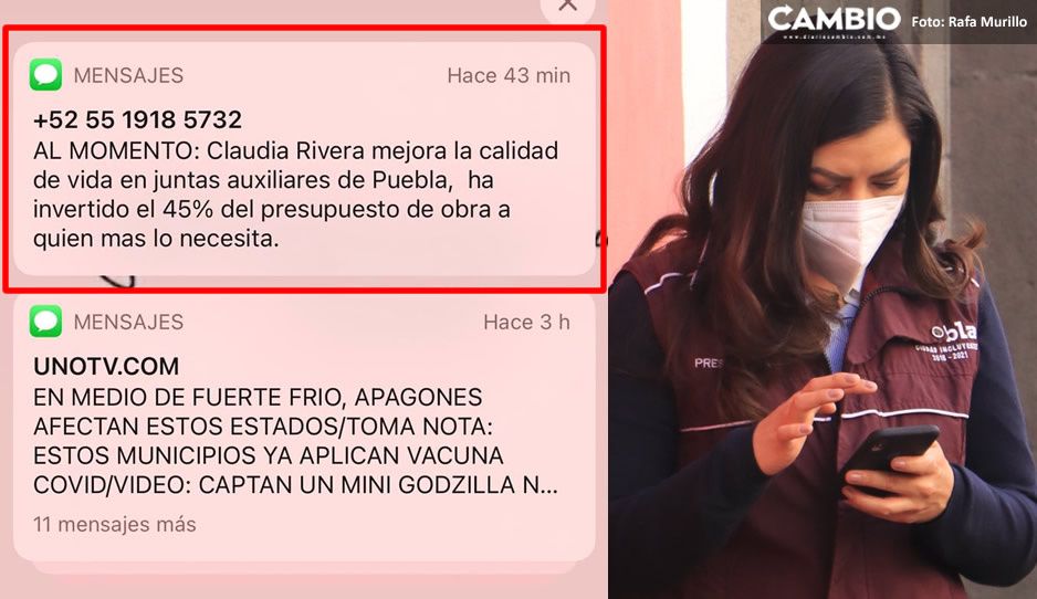 Bombardea Claudia celulares con mensajes SMS de promoción de campaña