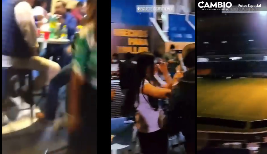 Jovencitos agarran tremenda fiesta en el Cuauhtémoc tras finalizar el Puebla vs Santos (VIDEO)
