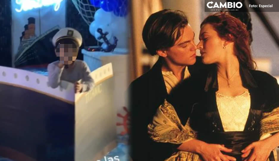 ¡Hasta con escena romántica! Niño festeja su cumpleaños con temática del Titanic  (VIDEO)