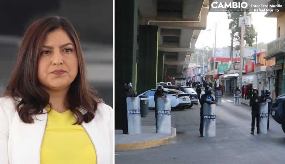 Toma Claudia por la fuerza el Mercado de Amalucan y detiene a locatarios (FOTOS y VIDEO)