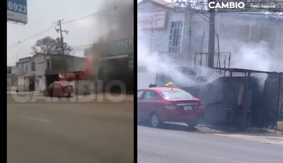 VIDEO: Fuego consume puesto de tacos en la 16 de Septiembre