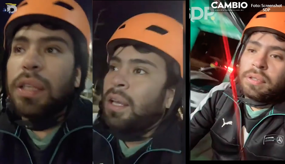 Borrachito en bici presume que él sí pasa por el alcoholímetro (VIDEO)