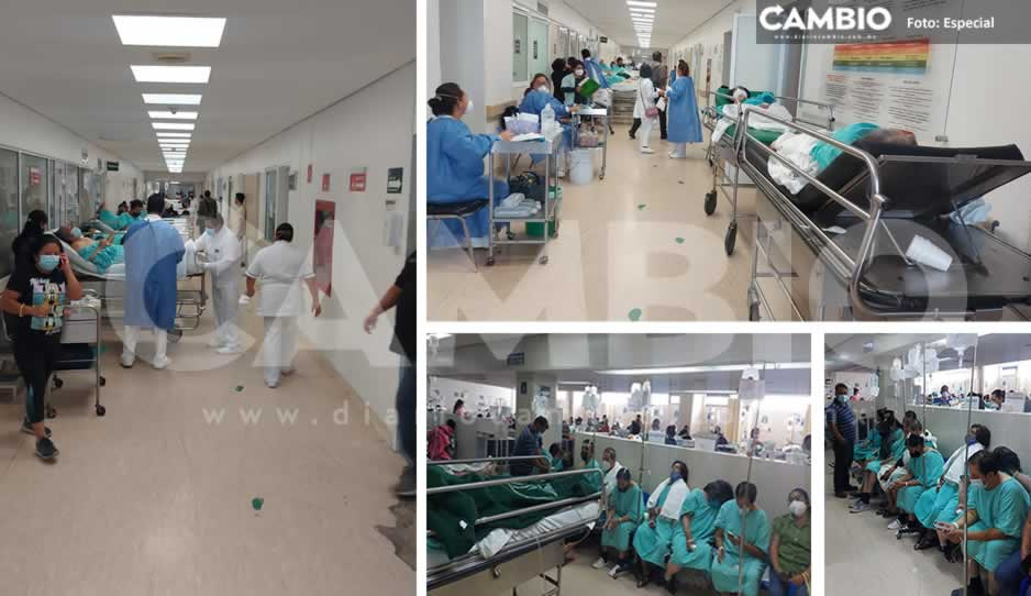 Colapsa IMSS La Margarita: Así atienden en los pasillos a pacientes (FOTOS)