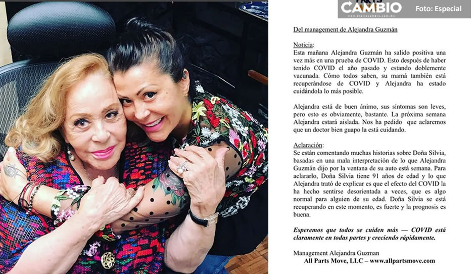 Silvia Pinal contagió a Alejandra Guzmán de Covid: la cantante  estuvo cuidando a la primera actriz