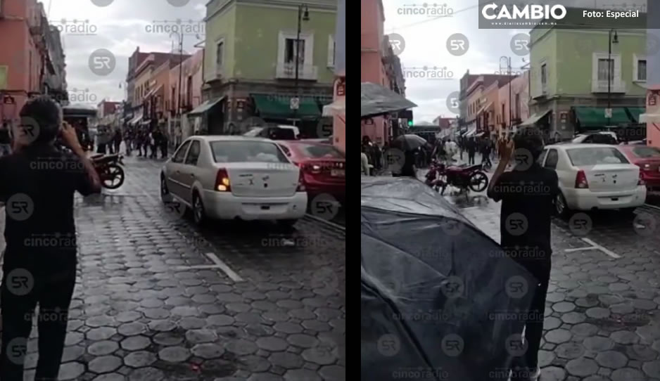 Riña entre ambulantes y policías en Centro Histórico, deja cuatro heridos (VIDEO)