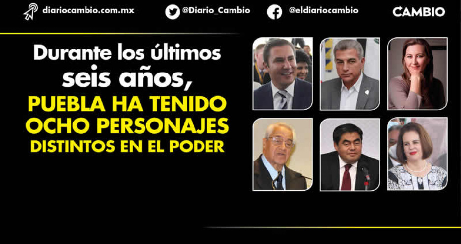 En 6 años Puebla ha tenido cinco gobernadores, dos encargados de despacho y viene el primer sustituto