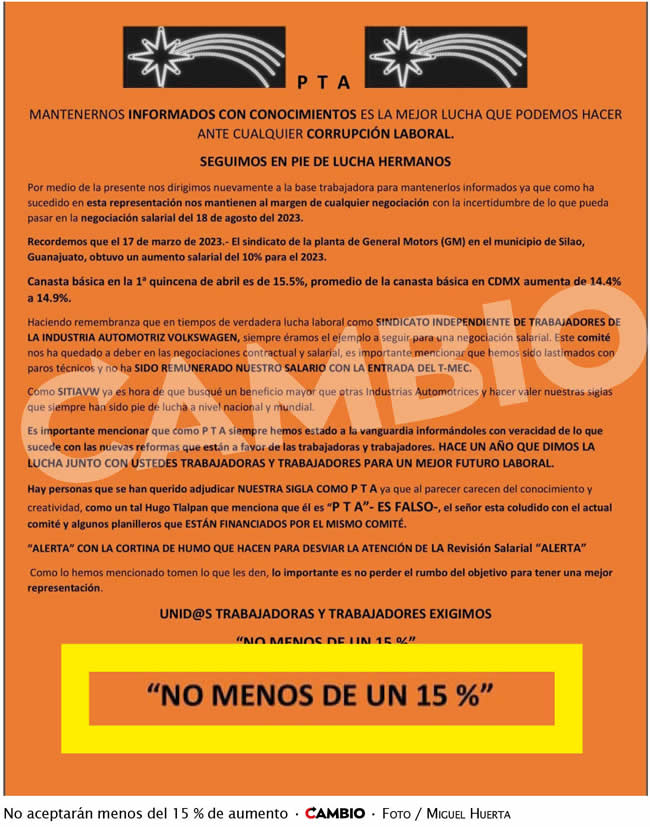 comunicado el santo incremento salarial sitiavw