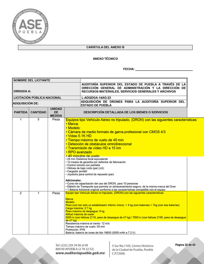 caratula documento compra drones amanda gomez ase