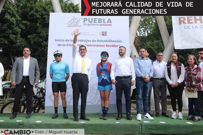 gobierno sergio salomon inicia rehabilitacion ciclopista hermanos serdan