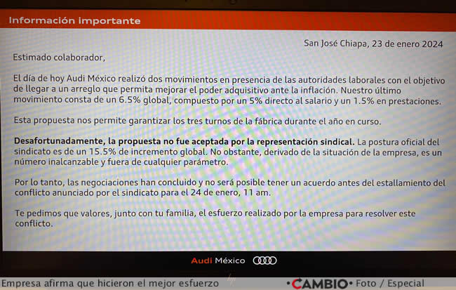 estalla primera huelga planta audi no logro acuerdo incremento salarial 