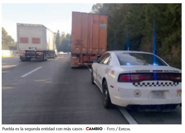 denuncias puebla robo transportista enero 2023