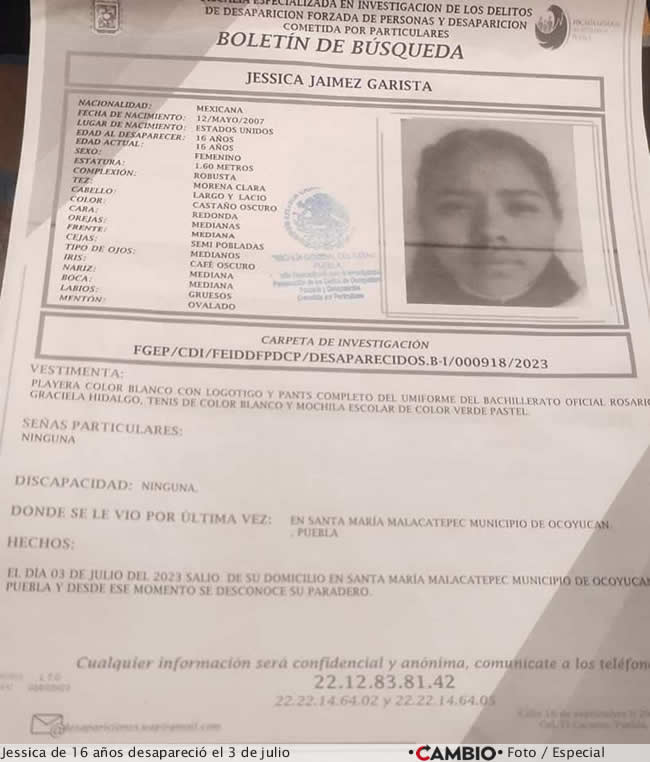 desaparecidos puebla principios julio 2023 jessica jaimez
