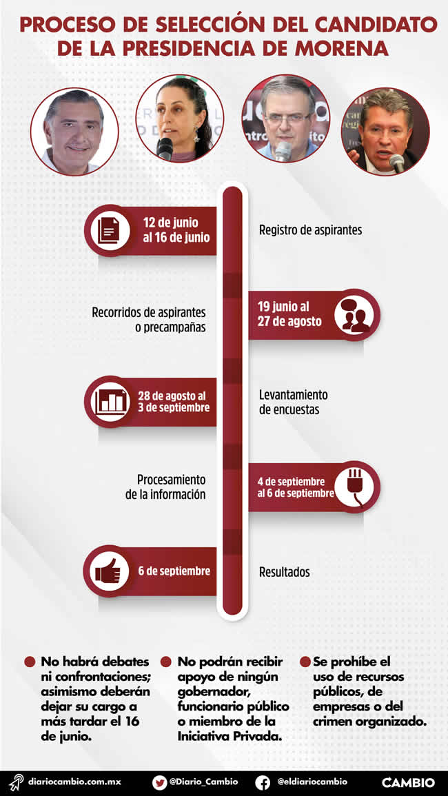 infografia proceso seleccion candidato presidencia morena 