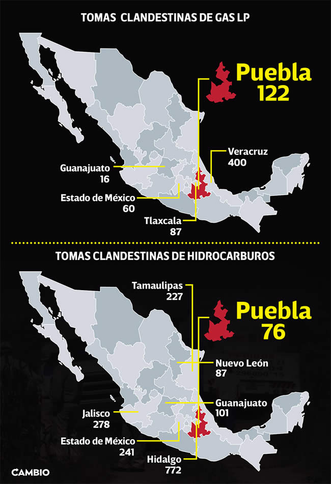 mapa tomas clandestinas hidrocarburos gas lp 2022 2023