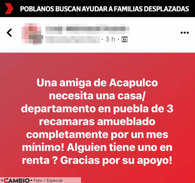 exodo acapulquenios puebla devastacion otis refugio familias